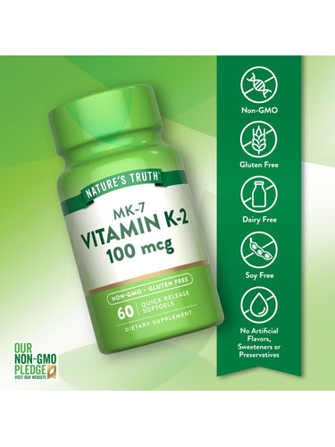 Vitamina K2 MK-7 100 mcg | 60 Cápsulas Gelatinosas