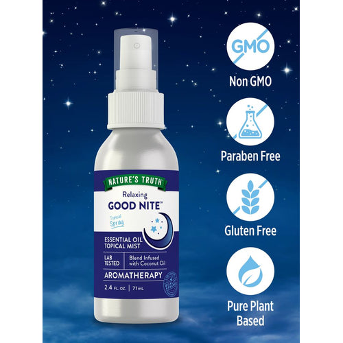 Image of a Good Nite Topical Spray bottle containing 2.4 FL. OZ. (71 mL).