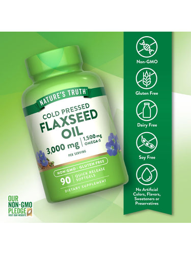 Leinsamenöl 3000 mg mit 1500 mg Omega 3