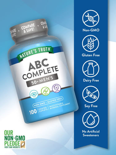 Multivitamin For Men 50 Plus | 100 Coated Caplets