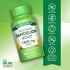 A hand holds a bottle containing 100 quick release capsules of 1,800 mg traditional Dandelion Root.