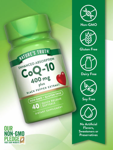 CoQ-10 400 mg con Pimienta Negra