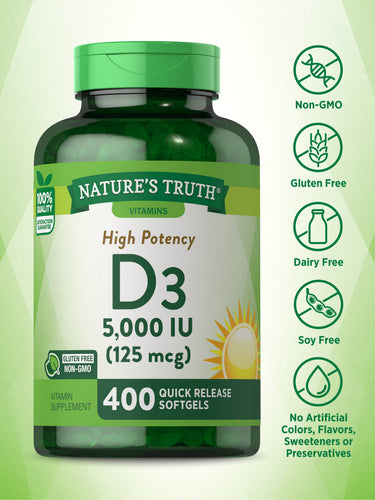 Vitamin D3 5000 IU Softgels | 400 Count