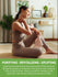Young woman relaxing, touching neck; graphic states: 'PURIFYING • REVITALIZING • UPLIFTING. Bergamot boasts an enticing citrus aroma.'