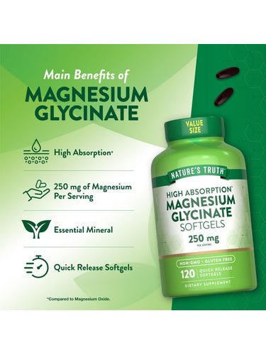 Magnesiumglycinat 250 mg | 120 Weichkapseln