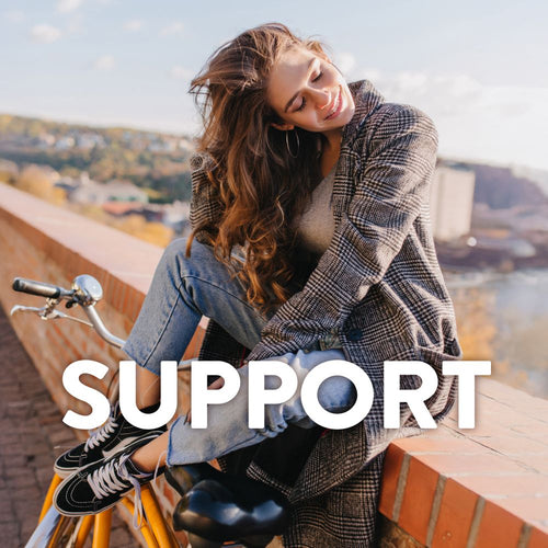 Graphic highlighting product support features.