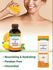 A woman squeezes a fresh orange over a professional Vitamin C Serum bottle (2 fl oz, 59mL).
