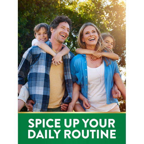 Smiling parents giving piggyback rides to their children outdoors, with text 'SPICE UP YOUR DAILY ROUTINE'.