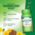 A hand holds a bottle of quick release capsules labeled as Dandelion Root 1,800 mg equivalent.