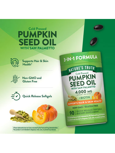 Pumpkin Seed Oil Pills | 90 Softgels