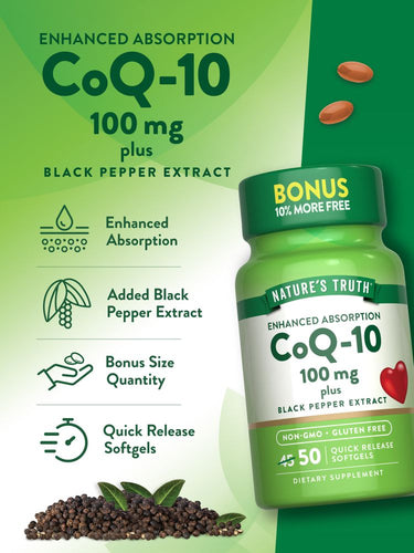 CoQ-10 100 mg con Pimienta Negra