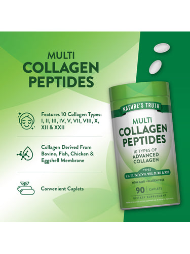 Multi Collagen Peptide Pills | 90 Count