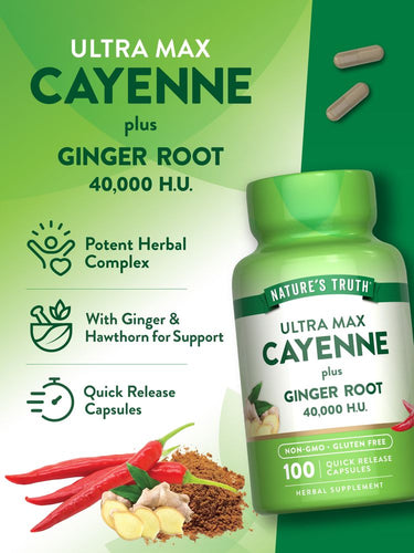 Peperoncino di Cayenna 40.000 HU con Radice di Zenzero