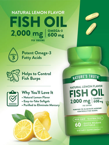 Fish Oil Omega 3 2000 mg | Lemon Flavor