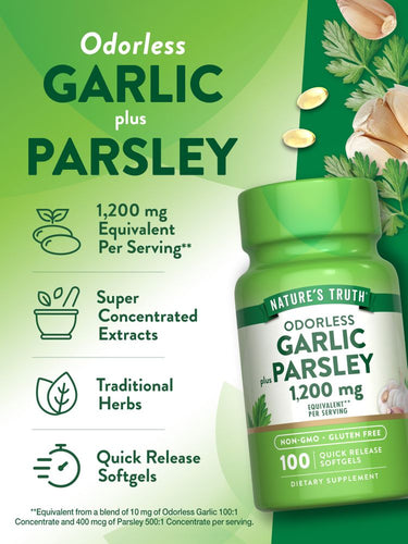 Odorless Garlic and Parsley | 100 Softgels