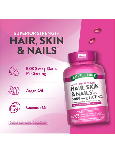 Hair, Skin & Nails with Biotin 5000 mcg