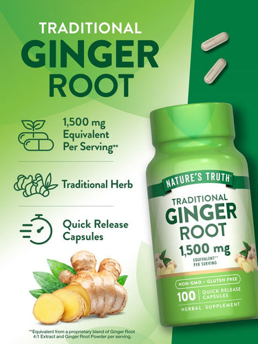 Ginger Root Extract | 100 Capsules