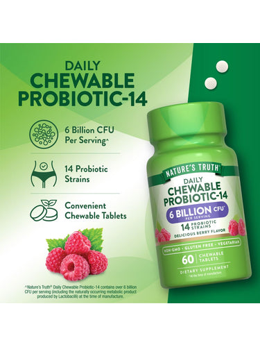 Probiótico 6 Bilhões de CFU | Mastigáveis