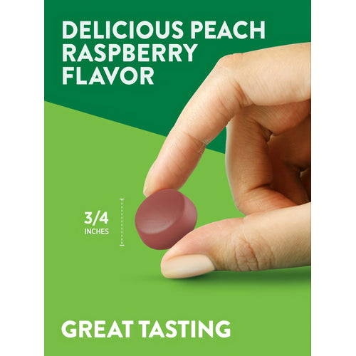 Great tasting Peach Raspberry Flavor gummy, 3/4 inch, delicious treat.