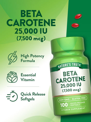 Betacaroteno 25,000 UI (7500 mcg)