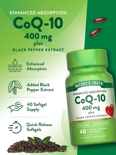CoQ-10 400 mg con Pimienta Negra