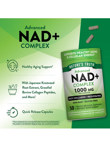 Advanced NAD+ Complex 1,000 mg | 50 Capsules