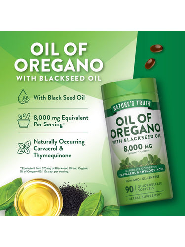 Oil of Oregano with Black Seed Oil | 90 Softgels
