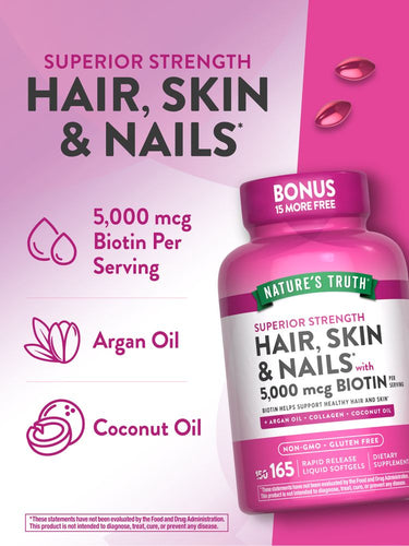 Hair, Skin & Nails with Biotin 5000 mcg