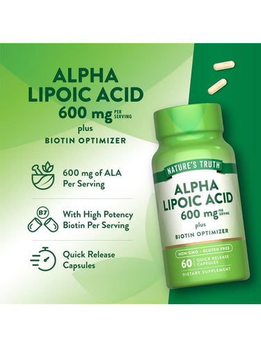 Acide Alpha Lipoïque 600mg avec Biotine