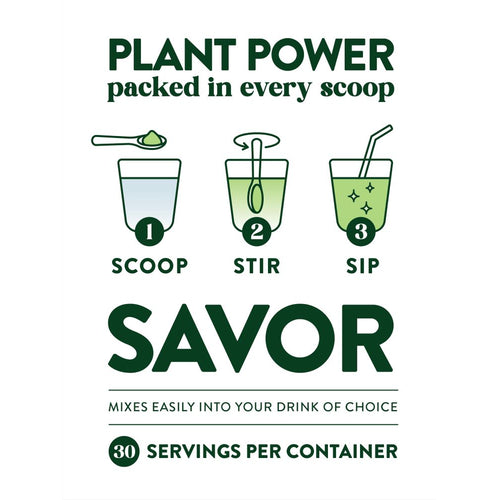 Graphic of NT Greens Powder showing 1 scoop added to liquid, stirred, and ready to sip. Text: 'MIXES EASILY'.