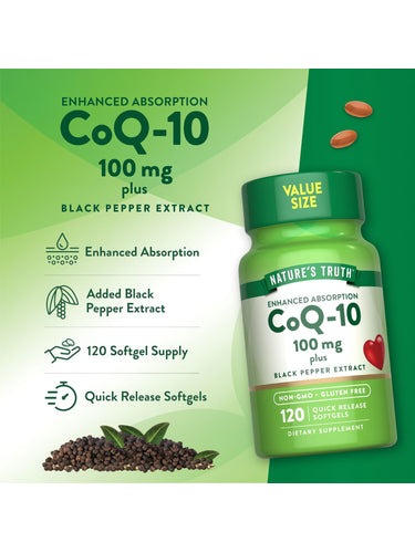CoQ-10 100 mg con Pimienta Negra