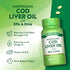 Two golden Quick Release Softgels rest on a hand scale.