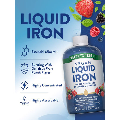 Product highlights graphic stating Essential Mineral, Bursting With Delicious Fruit Punch Flavor, Highly Concentrated, Highly Absorbable