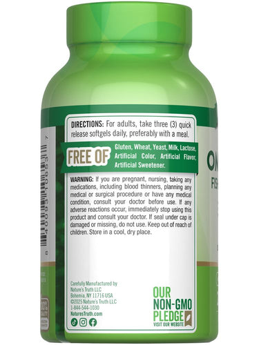 Triple Omega 3-6-9 3600 mg mit Fisch, Leinsamen, Nachtkerze