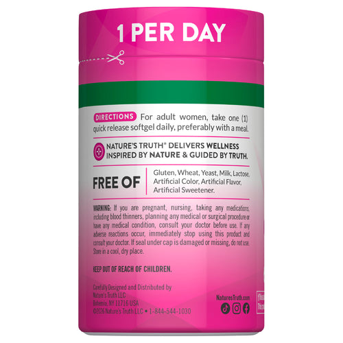 NT Prenatal DHA 60 Softgels bottle, free of gluten, wheat, milk, lactose, and artificial color, flavor, or sweetener.