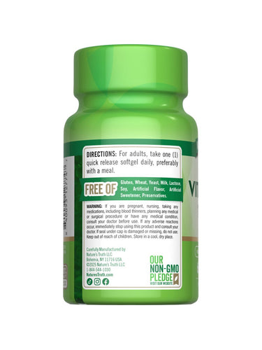 Vitamina K2 MK-7 100 mcg | 60 Cápsulas Gelatinosas