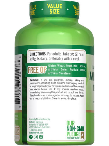 Mini Ômega 3 Óleo de Peixe 1300 mg | Sabor Limão