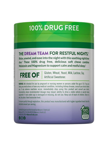 Melatonin with Magnesium Soft Chews | 60 Count