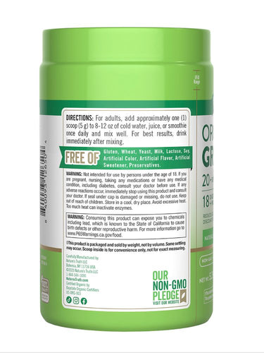 Mélange d'Enzymes Digestives de Légumes Verts Bio et Prébiotiques