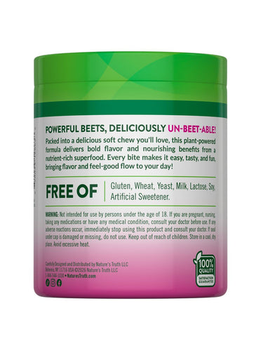 Beet Root Chews | 60 Vegan Soft Chews