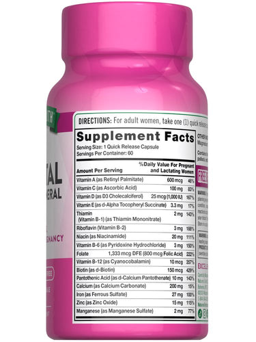 Pränatale Vitamine mit Folsäure | 60 Kapseln