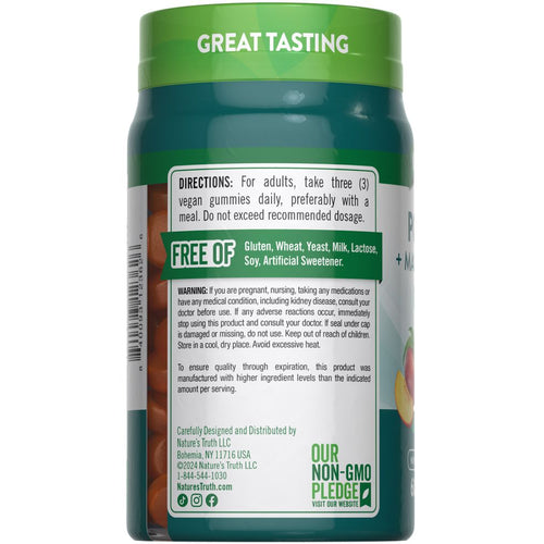 NT Potassium & Magnesium Citrate 60 gummies with directions on label; free of gluten, milk, soy, and artificial sweeteners.