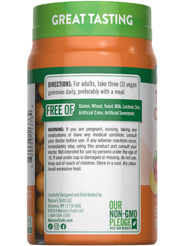 Turmeric and Ginger Gummies | 70 Count | Peach Flavor | Vegan, Non-GMO & Gluten Free Supplement