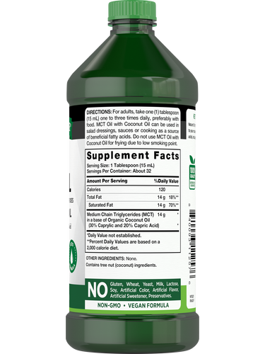 Olio MCT (Trigliceridi a Catena Media) Liquido