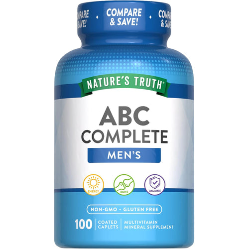 Nature's Truth ABC Complete Men's Multivitamin and Mineral Supplement, 100 coated caplets.