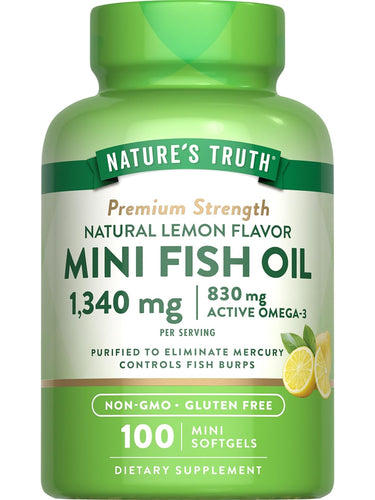 Mini Omega 3 Fish Oil 1340 mg | Lemon Flavor