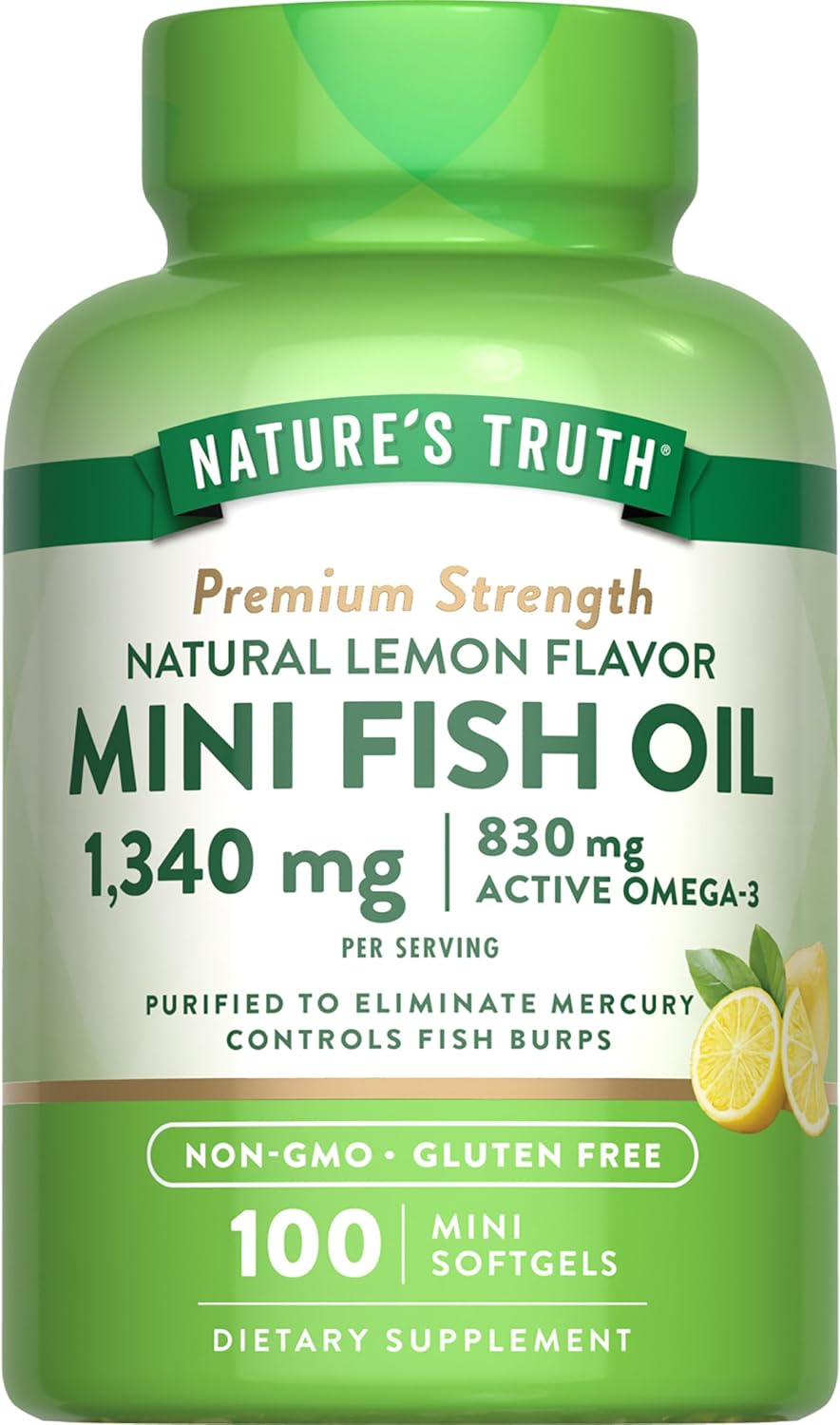 Mini Omega 3 Fish Oil 1340 mg | Lemon Flavor