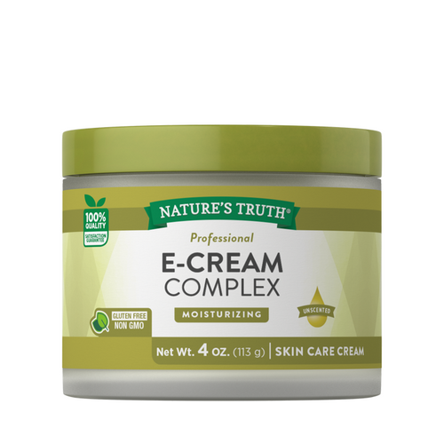 Nature's Truth Professional E-Cream Complex is a 4 oz (113 g) moisturizing skin care cream.