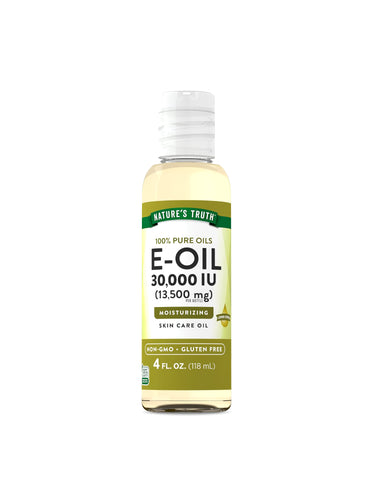 Nature's Truth E-Oil 30,000 IU skin care oil, lemon scent, 4 fl oz, Non-GMO, Gluten Free. Ideal for skin nourishment.