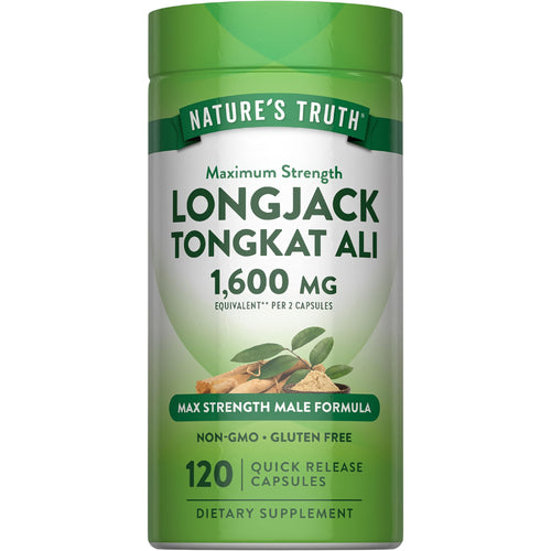 LONGJACK TONGKAT ALI 1,600 MG Equivalent, 120 Quick Release Capsules. Non-GMO, Gluten Free. Max Strength Male Formula.